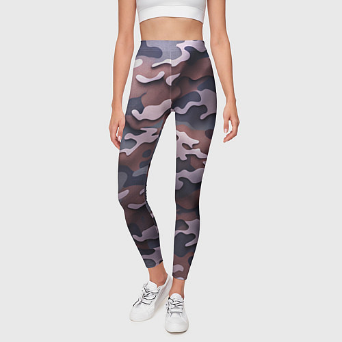 Женские легинсы Камуфляж-грязь / 3D-принт – фото 3