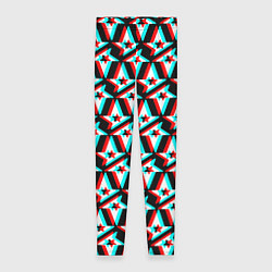 Леггинсы женские Астралис глитч логотип, цвет: 3D-принт