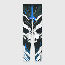 Женские легинсы Абстрактный белый череп и синие полосы