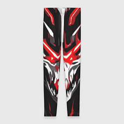 Женские легинсы Абстрактный белый череп и красные полосы