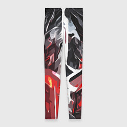 Женские легинсы Красная каменная абстракция и белая полоса