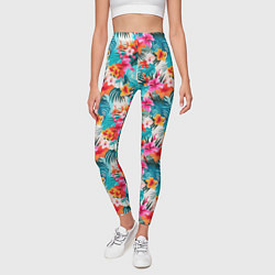 Леггинсы женские Летний гавайский паттерн, цвет: 3D-принт — фото 2