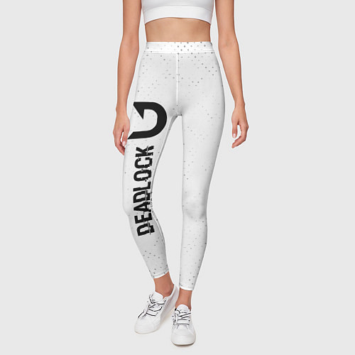 Женские легинсы Deadlock glitch на светлом фоне по-вертикали / 3D-принт – фото 3