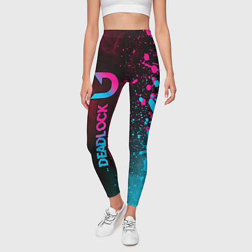 Женские легинсы Deadlock - neon gradient по-вертикали / 3D-принт – фото 3
