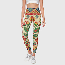 Леггинсы женские Славянский узор и орнамент, цвет: 3D-принт — фото 2