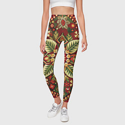 Леггинсы женские Русские классические узоры и орнамент, цвет: 3D-принт — фото 2