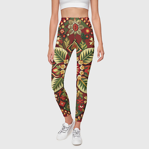 Женские легинсы Стиль советского ковра узоры и орнамент / 3D-принт – фото 3