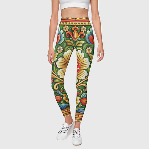 Женские легинсы Стиль советского ковра узоры и орнамент / 3D-принт – фото 3