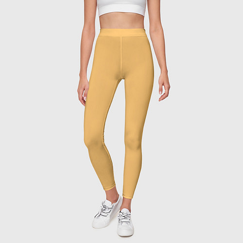 Женские легинсы Эмоция радости - желтый / 3D-принт – фото 3