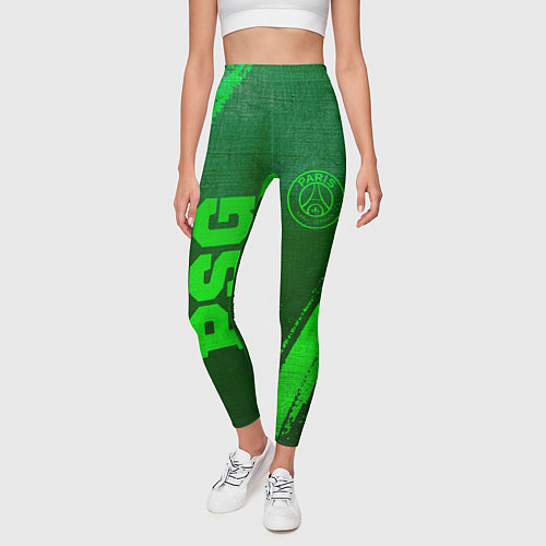 Женские легинсы PSG - green gradient вертикально / 3D-принт – фото 3