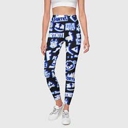 Леггинсы женские Fortnite neon game steel, цвет: 3D-принт — фото 2