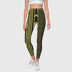 Леггинсы женские Закулисье классика на чёрном фоне, цвет: 3D-принт — фото 2