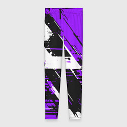 Леггинсы женские Diagonal black and white stripes on a purple backg, цвет: 3D-принт