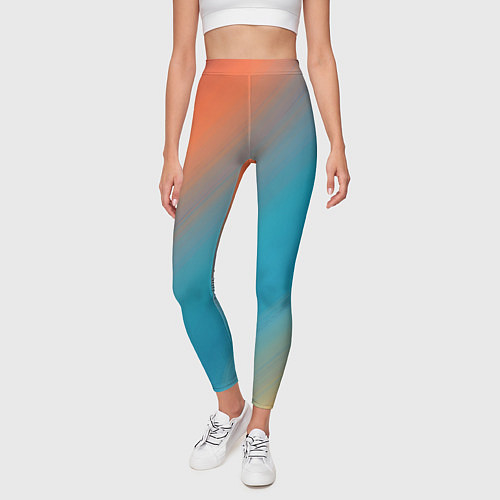 Женские легинсы Сине-оранжевый градиент / 3D-принт – фото 3