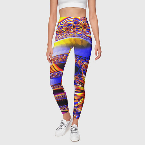 Женские легинсы Психоделика стекло / 3D-принт – фото 3