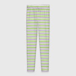 Леггинсы женские Зелёный с фиолетовой полосой, цвет: 3D-принт