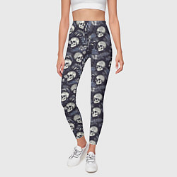 Леггинсы женские Черепа и ветви пальмы, цвет: 3D-принт — фото 2