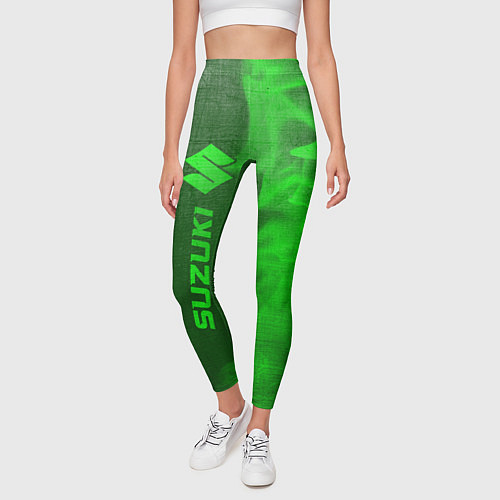 Женские легинсы Suzuki - green gradient по-вертикали / 3D-принт – фото 3