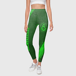 Леггинсы женские Galatasaray - green gradient вертикально, цвет: 3D-принт — фото 2
