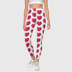 Леггинсы женские Сердца паттерн, цвет: 3D-принт — фото 2