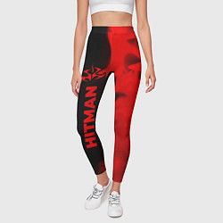 Леггинсы женские Hitman - red gradient по-вертикали, цвет: 3D-принт — фото 2