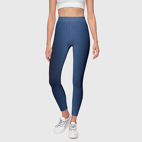 Женские легинсы Чёрно-синий градиент по центру текстура / 3D-принт – фото 3