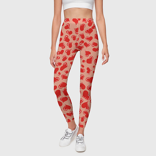 Женские легинсы Сердца любви / 3D-принт – фото 3