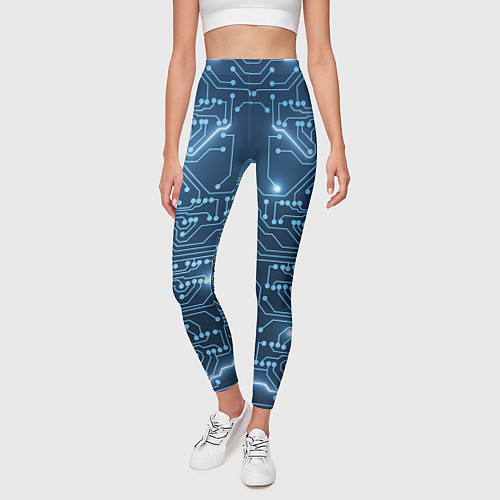 Женские легинсы Системная плата / 3D-принт – фото 3