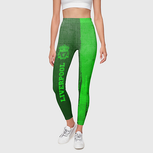 Женские легинсы Liverpool - green gradient по-вертикали / 3D-принт – фото 3