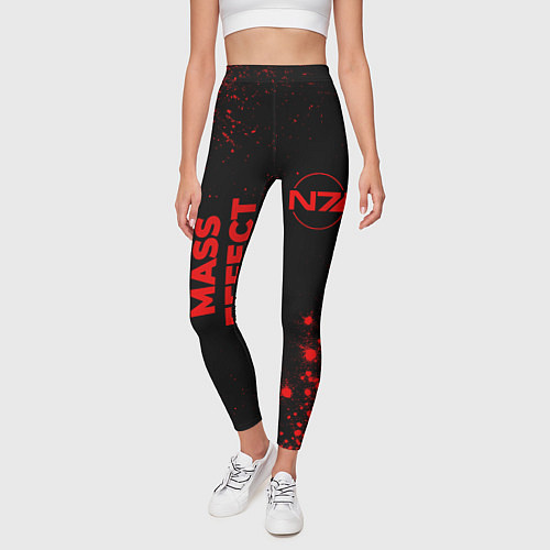 Женские легинсы Mass Effect - red gradient вертикально / 3D-принт – фото 3