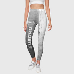 Леггинсы женские Subaru - grey gradient по-вертикали, цвет: 3D-принт — фото 2