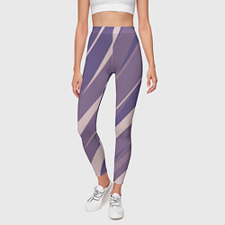 Леггинсы женские Фиолетовый абстрактные полосы, цвет: 3D-принт — фото 2