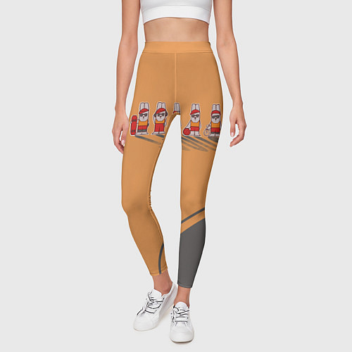 Женские легинсы Пять спортивных кроликов / 3D-принт – фото 3