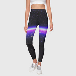 Леггинсы женские Планета и неоновое свечение, цвет: 3D-принт — фото 2