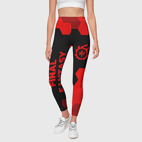 Женские легинсы Final Fantasy - red gradient вертикально / 3D-принт – фото 3