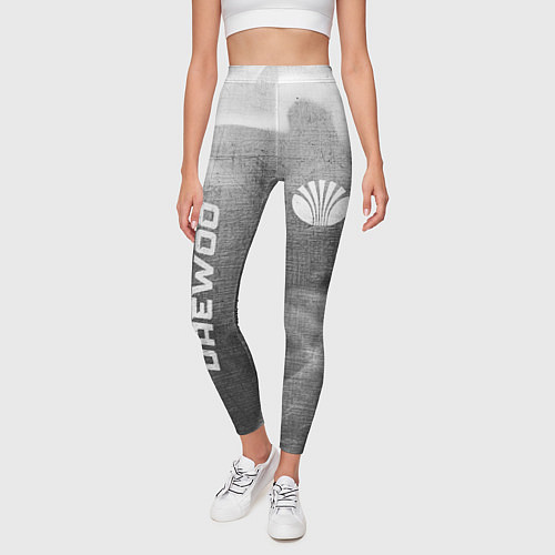 Женские легинсы Daewoo - grey gradient вертикально / 3D-принт – фото 3