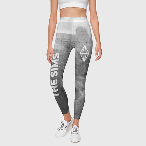 Женские легинсы The Sims - grey gradient вертикально / 3D-принт – фото 3