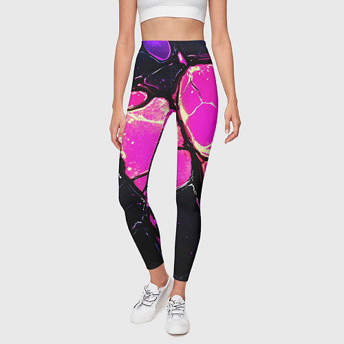 Женские легинсы Розовые пятна в текстуре / 3D-принт – фото 3