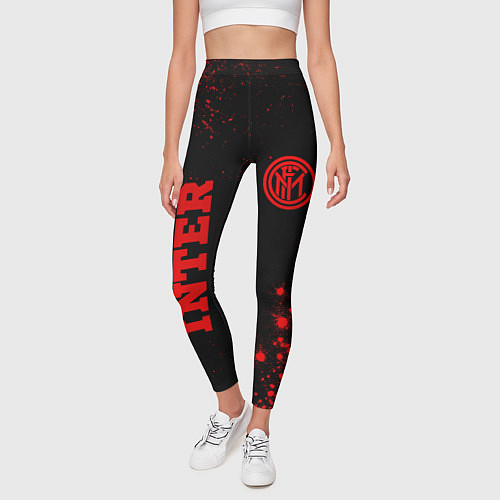 Женские легинсы Inter - red gradient вертикально / 3D-принт – фото 3