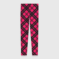 Леггинсы женские Чёрно-розовый крупная клетка, цвет: 3D-принт