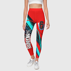 Леггинсы женские Rainbow six геометрия полосы, цвет: 3D-принт — фото 2