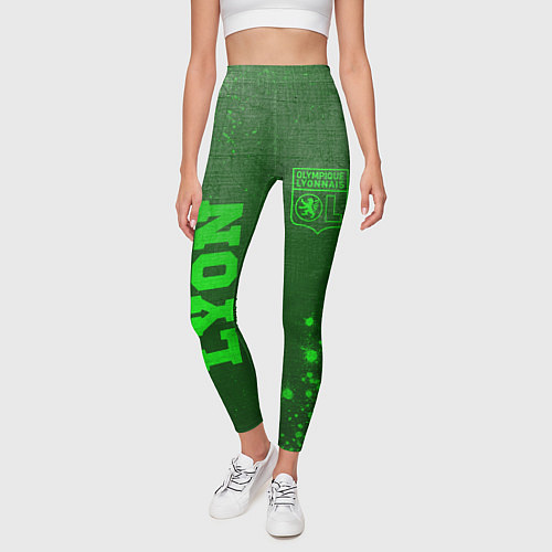 Женские легинсы Lyon - green gradient вертикально / 3D-принт – фото 3