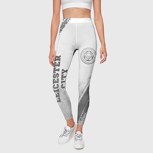 Женские легинсы Leicester City - white gradient вертикально / 3D-принт – фото 3