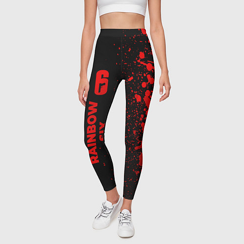 Женские легинсы Rainbow Six - red gradient по-вертикали / 3D-принт – фото 3