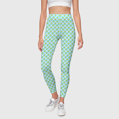 Женские легинсы Ikat ogee - этнический узор / 3D-принт – фото 3