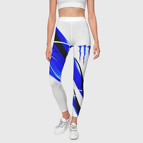 Женские легинсы Monster energy линии абстракции / 3D-принт – фото 3
