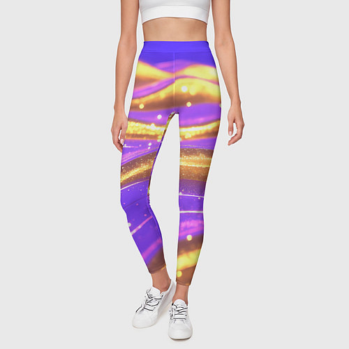 Женские легинсы Блестящая волнистая текстура / 3D-принт – фото 3