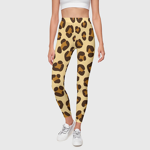 Женские легинсы Паттерн с пятнами леопарда / 3D-принт – фото 3