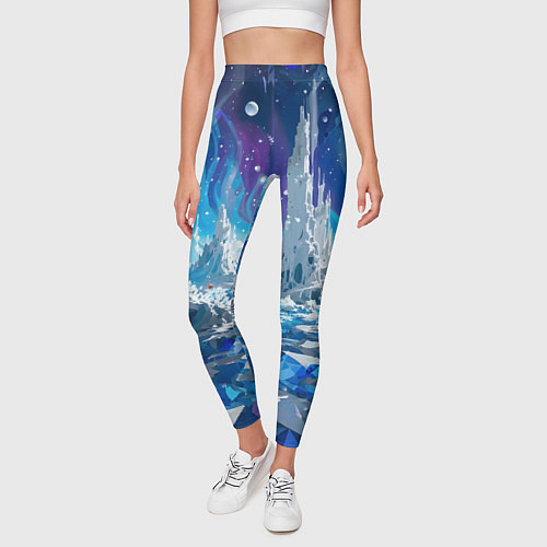 Женские легинсы Космический фантастический пейзаж / 3D-принт – фото 3