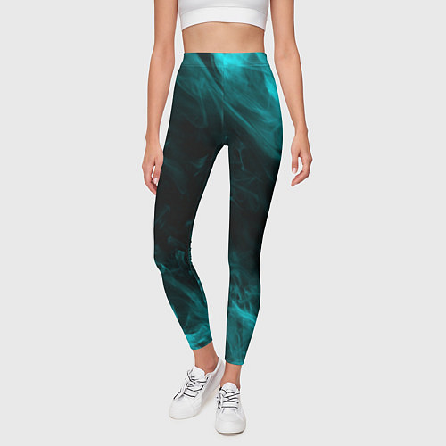 Женские легинсы Neon smoke / 3D-принт – фото 3